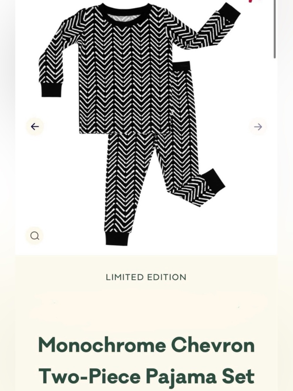 Little Sleepies Chevron Print Two Piece Pajamas 3T Bamboo GUC